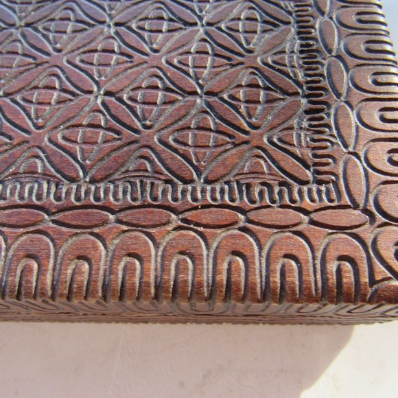 Antique Carved Wooden Box - Picture 3 of 5